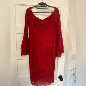 Elegant Red Lace Dress